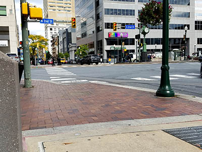 Looking NE along Walnut Street