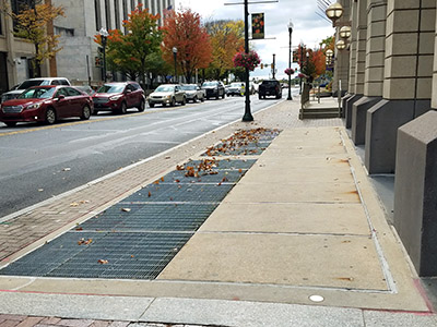 Looking S along Walnut Street