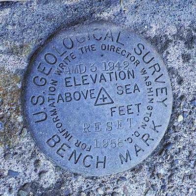 USGS Bench Mark Disk AMD 3 RESET 1958