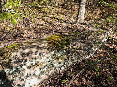 Closer view of the large flat rock