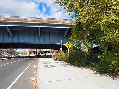 Looking N toward the Route 34 bridge