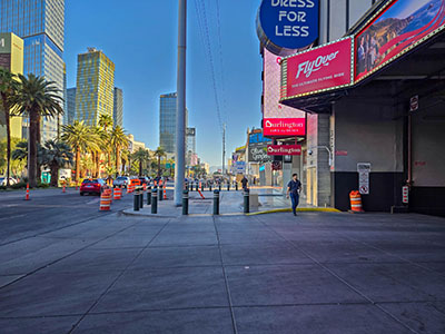 Looking N along Las Vegas Boulevard, toward 19X RESET