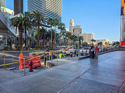 Eyelevel view of the disk; looking NW across Las Vegas Boulevard