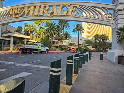 Looking W into the Mirage entrance