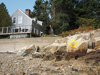 Looking NW toward the seawall and 8 Crows Nest