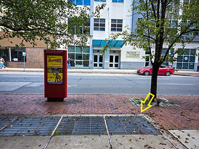 Looking SE across Market Street toward the Harrisburg High School SciTech campus