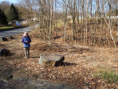 Standing at the approximate coordinates of the mark