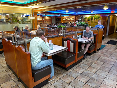 Evening crowd at the diner