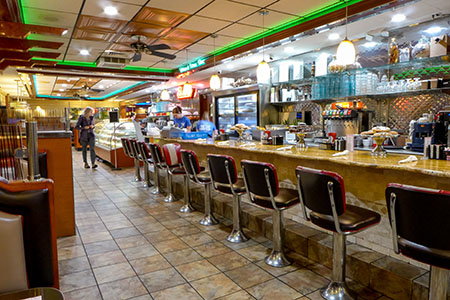 Checking out the pastry case ...