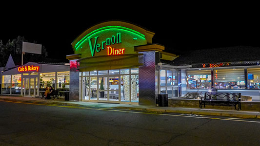 The Vernon Diner at night