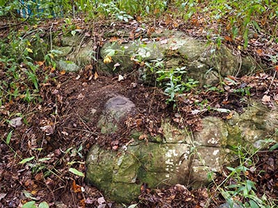 Eyelevel view of the disk on the outcrop.