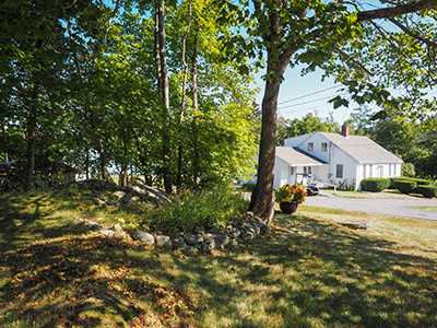 Looking NE toward the outcrop and the Edgewater Motel