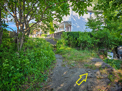 Looking uphill/NE toward South Irving Avenue