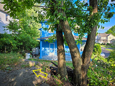 Looking E; Maple Street on far right