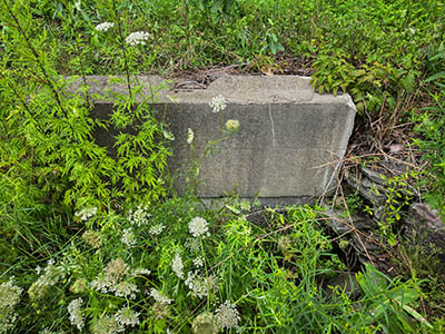 Headwall that was the site of the chiseled square?