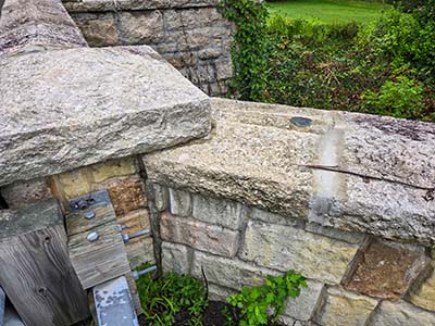 Eyelevel view of the disk on the bridge wall