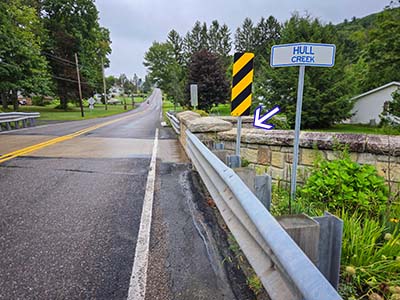Looking NE along Green Grove Road; mark indicated
