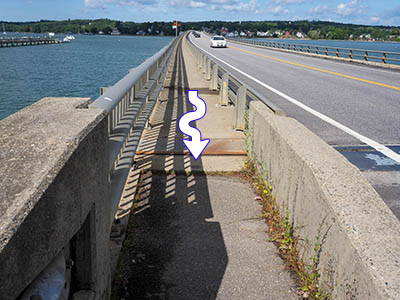 Looking W along the bridge